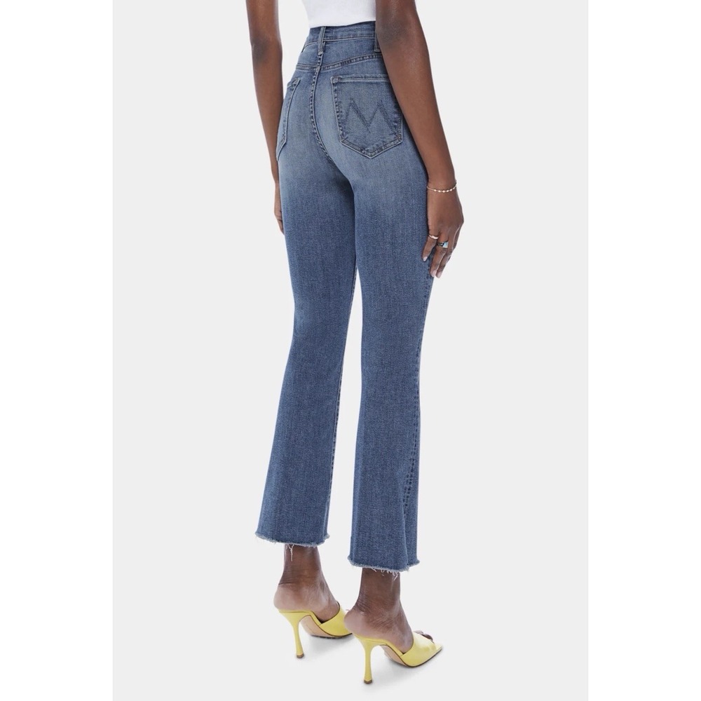 MOTHER The Hustler Ankle Fray High Rise Crop Jeans High Life Wash Size 27 $248
